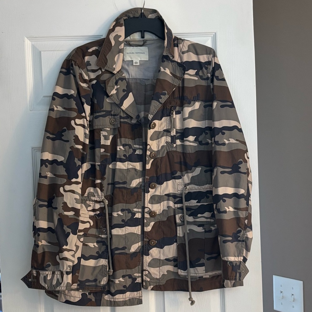 Banana Republic Women’s Lightweight Cotton Camouflage Parka Utility Jacket Large